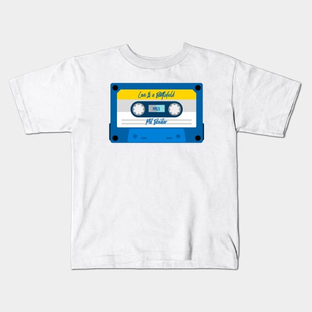 Pat Benatar Classic Blue Cassette Kids T-Shirt by PowelCastStudio